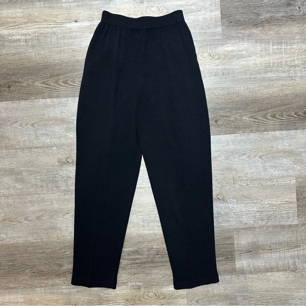 St John Collection black knit pants size 4 EUC